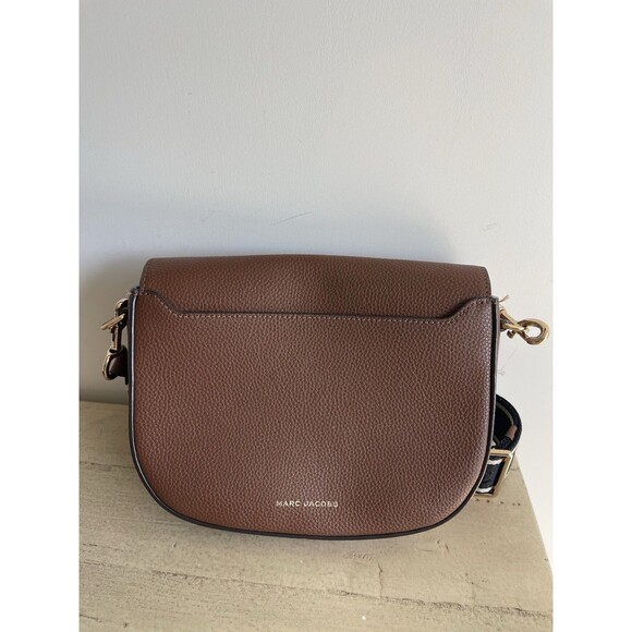 Marc Jacobs Small Signet Turnlock Saddle Bag Leather Cognac In Great Condition - Picture 2 of 7